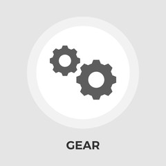 Gear Icon Vector. Flat icon isolated on the white background. Editable EPS file. Vector illustration.