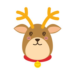 Reindeer xmas cartoon icon vector illustration graphic design