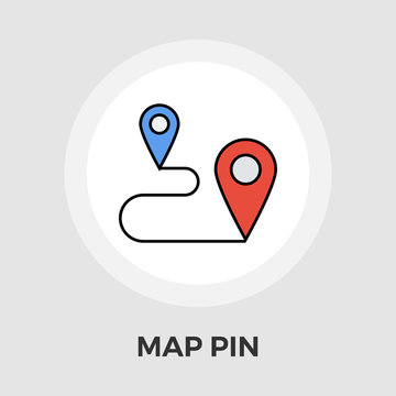 Map Pin Icon Vector. Flat icon isolated on the white background. Editable EPS file. Vector illustration.