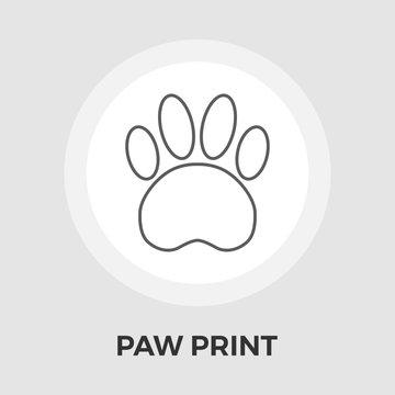 Paw icon vector. Flat icon isolated on the white background. Editable EPS file. Vector illustration.