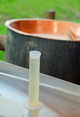 plastic tube with rennet for the production of cheese