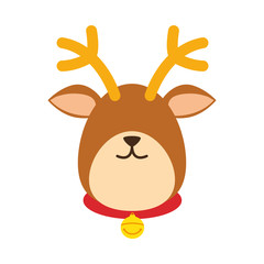 Fototapeta premium Reindeer xmas cartoon icon vector illustration graphic design
