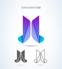 Vector abstract logo design elements. Arrow sign for company corporate identuty. Application icon