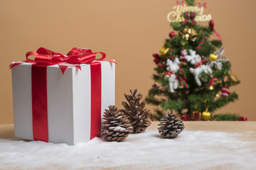 Christmas gift box and christmas decoration