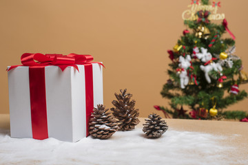 Christmas gift box and christmas decoration