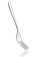 Silver fork isolated on white background