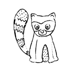 cute raccoon cartoon icon vector illustration graphic design