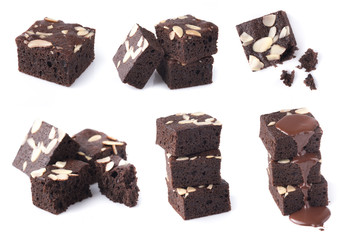 Chocolate Brownie isolated on white