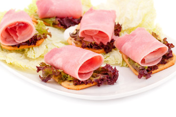 Sandwiches with bacon and lettuce