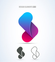 Vector abstract letter S logo design icon set. Corporate identity sign collection. Application icon. Fashion illustration set