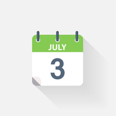 3 july calendar icon