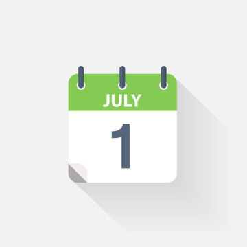 1 July Calendar Icon