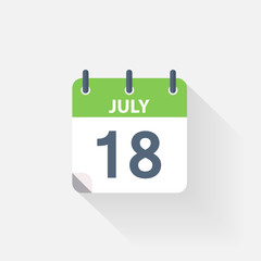 18 july calendar icon