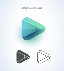 Abstract Play logo sign set for corporate identity design. Multimedia application icon