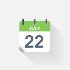 22 july calendar icon
