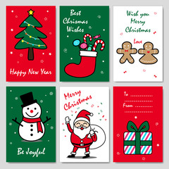 christmas greeting card set in cutie style