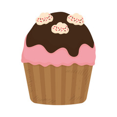 Delicious cupcake dessert icon vector illustration graphic design