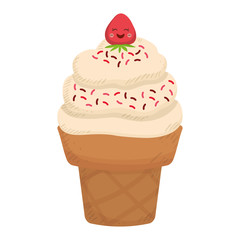 Delicious ice cream icon vector illustration graphic design