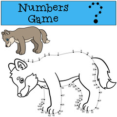 Educational game: Numbers game with contour. Little cute baby wo