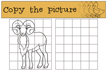 Educational game: Copy the picture. Cute beautiful urial smiles.