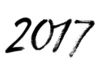 Vector Brush Calligraphy 2017 Sign Isolated