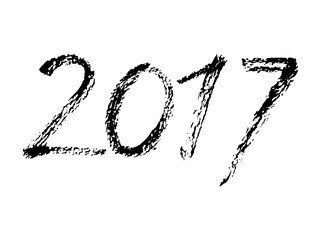 Vector Brush Calligraphy 2017 Sign Isolated