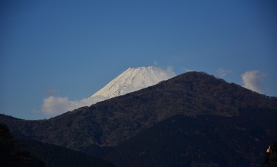 Fototapeta premium Śnieg, ogród, Mr.Fuji, Hakodate, krajobraz.