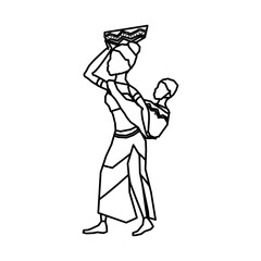 African woman baby icon vector illustration graphic design