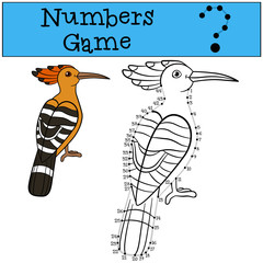 Educational game: Numbers game with contour. Cute beautiful hoop