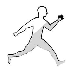 man running fitness icon vector illustration graphic design