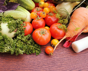 Fresh organic vegetables ready to cook