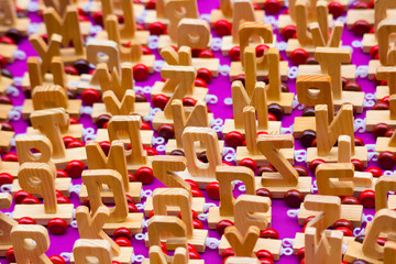 Obraz premium background with small wooden letters