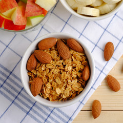Muesli granola and fruit.