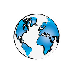 Earth world planet icon vector illustration graphic design