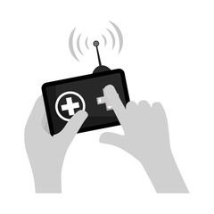 Drone robot technology icon vector illustration graphic design