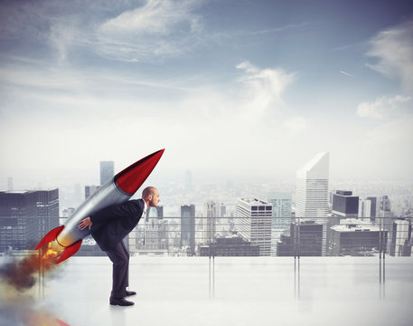 Determination and power businessman