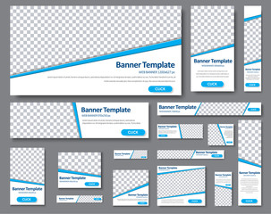 Templates web banners in standard sizes with space for photo