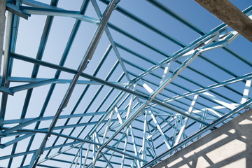 Structure of steel roof.