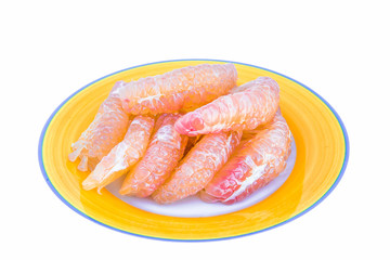 Thailand pomelo fruit on the plate orange and white background.