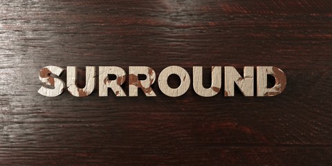 Surround - grungy wooden headline on Maple  - 3D rendered royalty free stock image. This image can be used for an online website banner ad or a print postcard.