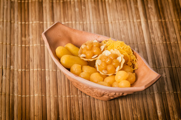 Variety of thai desserts, Khanom Thai