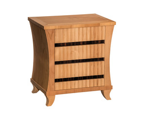 Brown bedside table isolated on white background