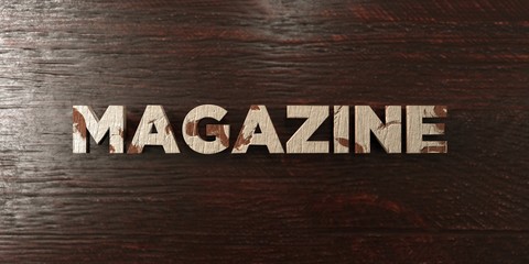 Magazine - grungy wooden headline on Maple  - 3D rendered royalty free stock image. This image can be used for an online website banner ad or a print postcard.