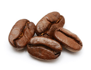 Coffee beans isolated on white background