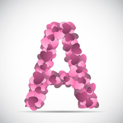 Valentine s Day Alphabet of Hearts Vector Illustration