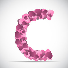 Valentine s Day Alphabet of Hearts Vector Illustration