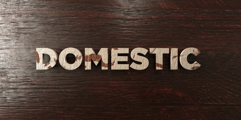 Domestic - grungy wooden headline on Maple  - 3D rendered royalty free stock image. This image can be used for an online website banner ad or a print postcard.
