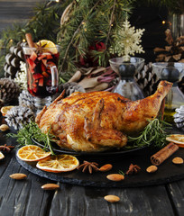Baked chicken for Christmas or New Year
