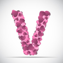 Valentine s Day Alphabet of Hearts Vector Illustration