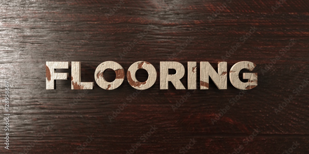 Fototapete flooring - grungy wooden headline on maple - 3d rendered royalty free stock image. this image can be